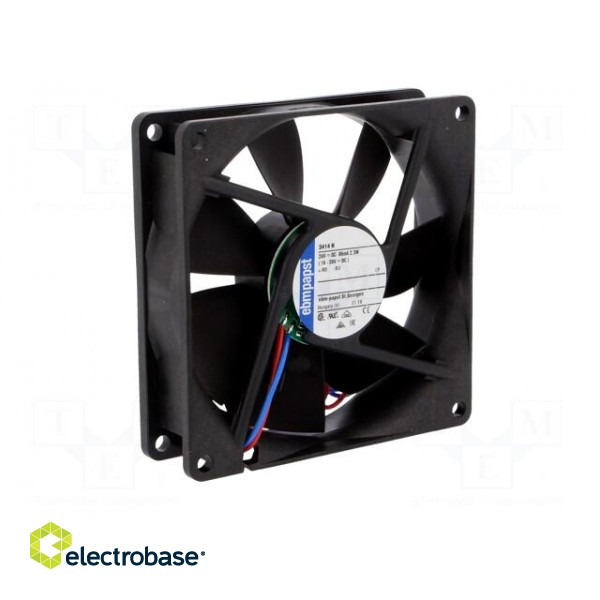 Fan: DC | axial | 24VDC | 92x92x25mm | 84m3/h | 32dBA | ball bearing image 2