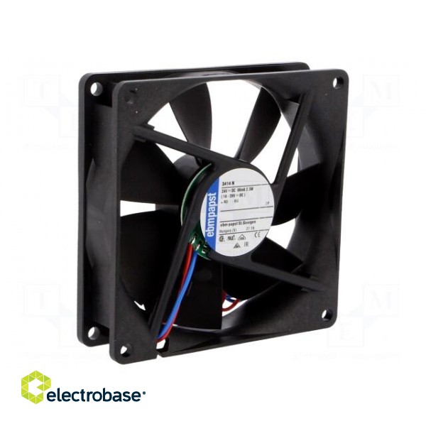 Fan: DC | axial | 92x92x25mm | 84m3/h | 32dBA | ball bearing | 2700rpm paveikslėlis 1