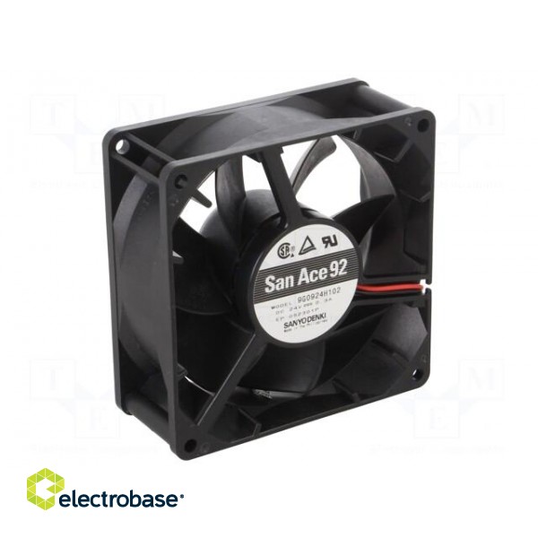 Fan: DC | axial | 24VDC | 92x92x38mm | 152.4m3/h | 43dBA | ball bearing paveikslėlis 1