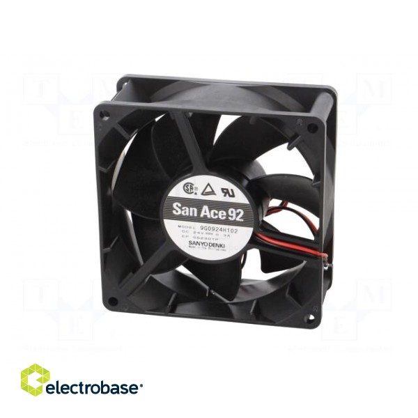 Fan: DC | axial | 24VDC | 92x92x38mm | 152.4m3/h | 43dBA | ball bearing paveikslėlis 3