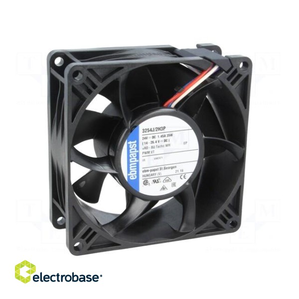 Fan: DC | axial | 24VDC | 92x92x38mm | 265.2m3/h | 64dBA | ball bearing image 1