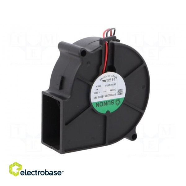 Fan: DC | blower | 24VDC | 75x75x30mm | 18.35m3/h | 32.9dBA | 2400rpm image 2