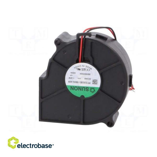 Fan: DC | blower | 24VDC | 75x75x30mm | 18.35m3/h | 32.9dBA | 2400rpm image 3