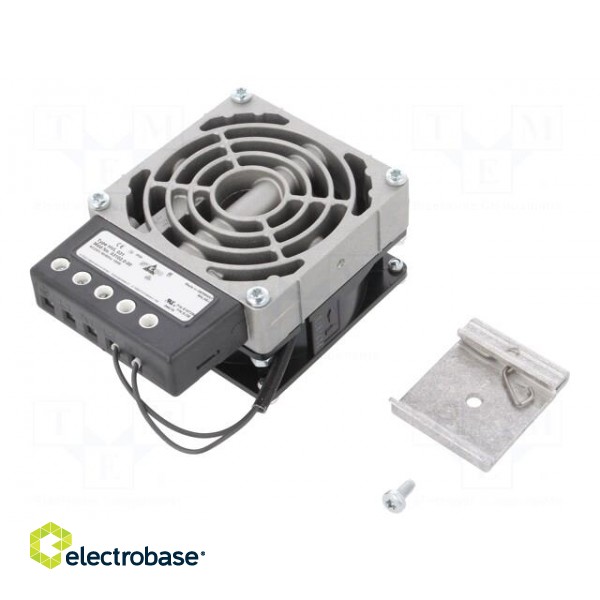 Blower heater | 100W | IP20 | for DIN rail mounting | 80x112x47mm image 1