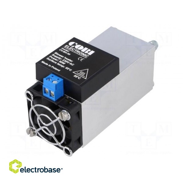 Blower | heating | 50W | 230VAC | IP20 | for DIN rail mounting image 1