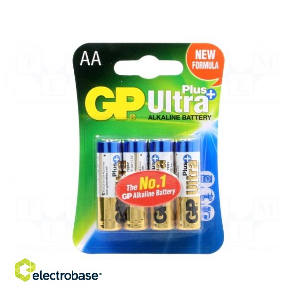 Battery: alkaline | 1.5V | AA | ULTRA PLUS | Batt.no: 4 | Ø14.5x50.5mm