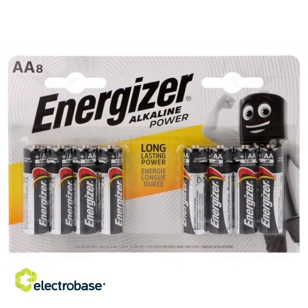Battery: alkaline | 1.5V | AA | Base | Batt.no: 8 | non-rechargeable
