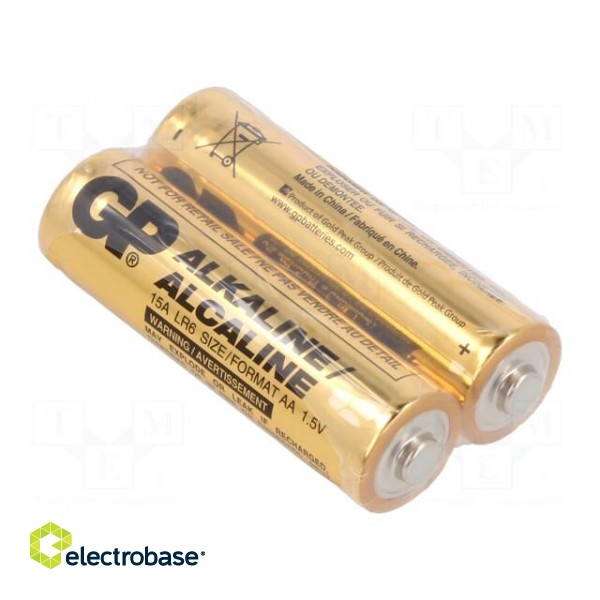 Battery: alkaline | 1.5V | AA | non-rechargeable | 2pcs.