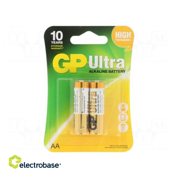 Battery: alkaline | 1.5V | AA | non-rechargeable | Ø14.5x50.5mm | 2pcs.