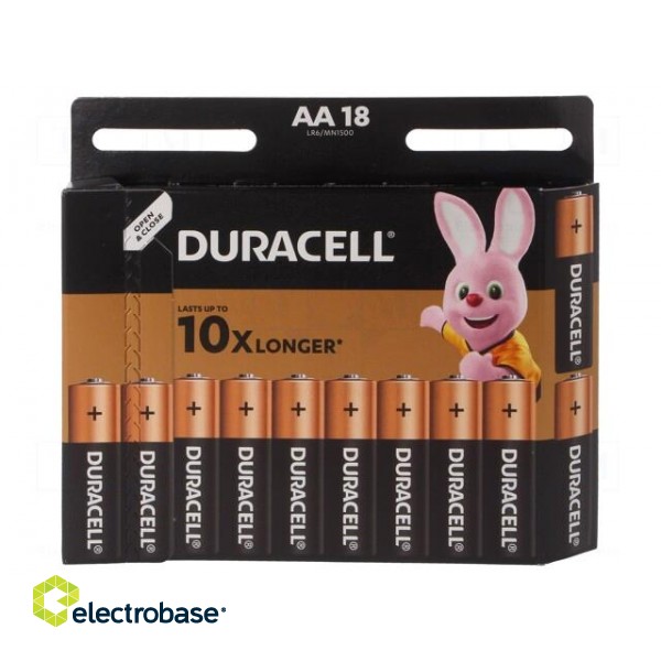 Battery: alkaline | 1.5V | AA | non-rechargeable | 18pcs | Industrial