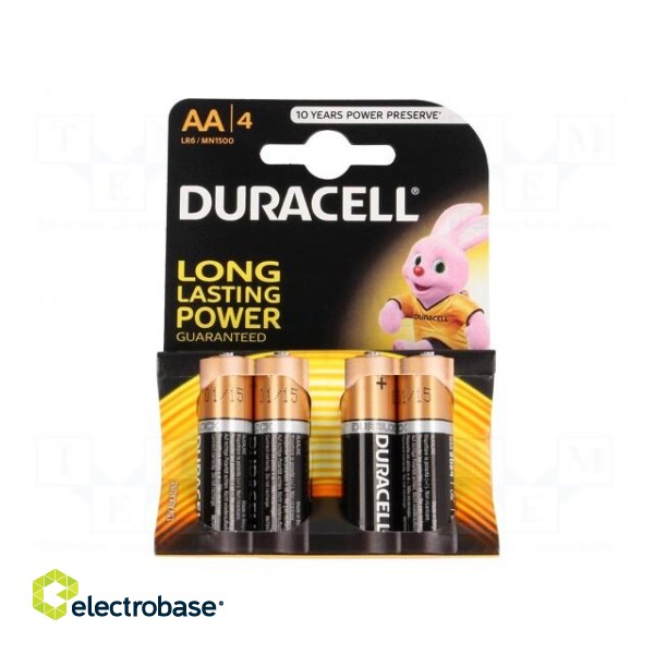 Battery: alkaline | 1.5V | AA | non-rechargeable | 4pcs | BASIC