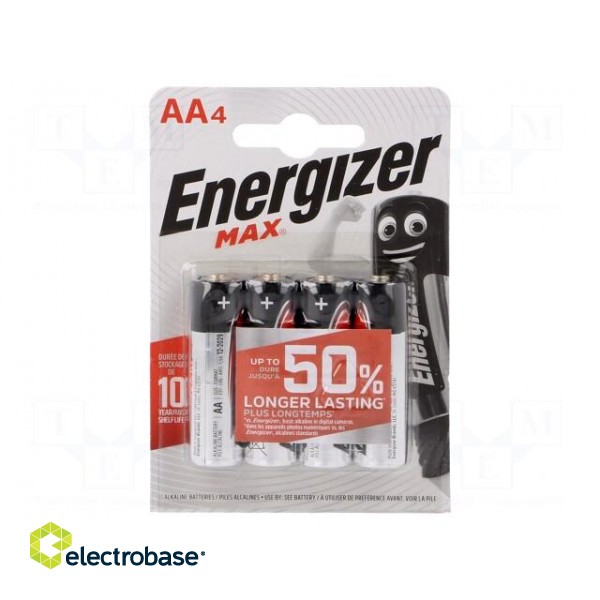 Battery: alkaline | 1.5V | AA | non-rechargeable | 4pcs | MAX