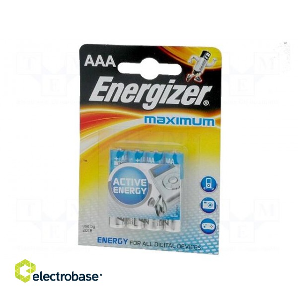 Battery: alkaline | 1.5V | AAA | non-rechargeable | 4pcs | Maximum