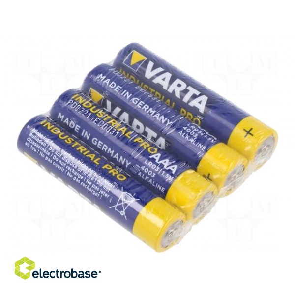 Battery: alkaline | 1.5V | AAA | non-rechargeable | Ø10.5x44.5mm