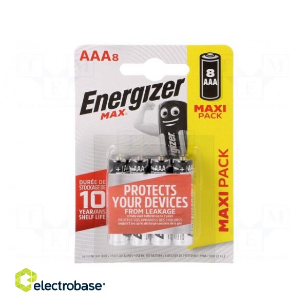 Battery: alkaline | 1.5V | AAA | MAX | Batt.no: 8 | non-rechargeable