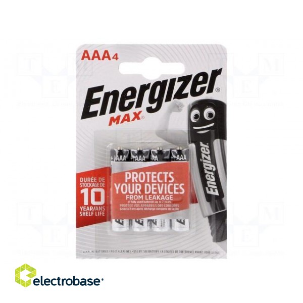 Battery: alkaline | 1.5V | AAA | MAX | Batt.no: 4 | non-rechargeable