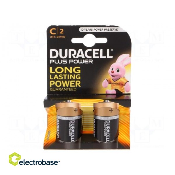 Battery: alkaline | 1.5V | C | PLUS | Batt.no: 2 | non-rechargeable