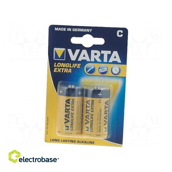 Battery: alkaline | 1.5V | C | non-rechargeable | 2pcs | LONGLIFE