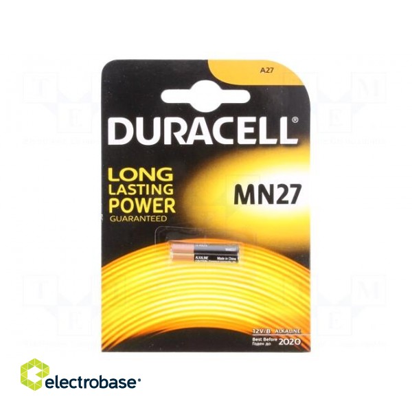 Battery: alkaline | 12V | 27A,8LR50,A27,MN27 | non-rechargeable