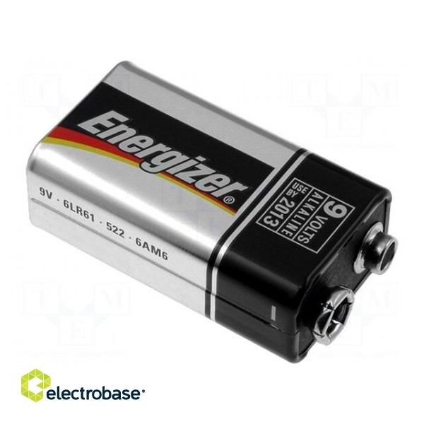 Battery: alkaline | 9V | 6F22 | Base | Batt.no: 1 | non-rechargeable