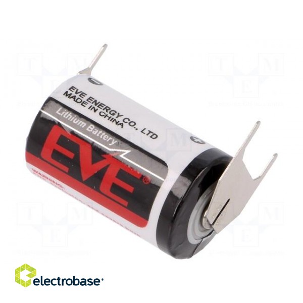 Battery: lithium | 3.6V | 1/2AA,1/2R6 | Ø14.5x25.4mm | 1200mAh