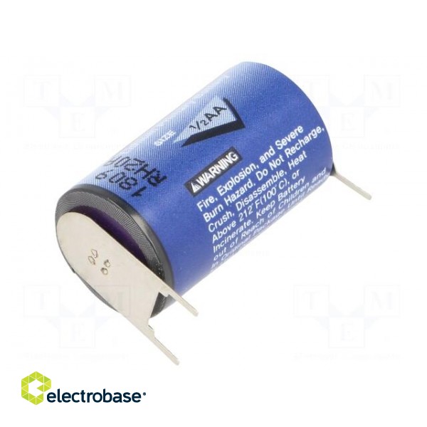 Battery: lithium | 3.6V | 1/2AA | 1200mAh | non-rechargeable | for PCB