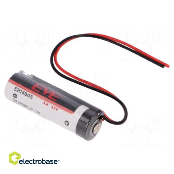 Battery: lithium | 3.6V | AA | 2700mAh | non-rechargeable | leads 150mm