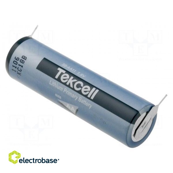 Battery: lithium | 3.6V | AA | for PCB | Ø14.3x49.5mm | 2400mAh