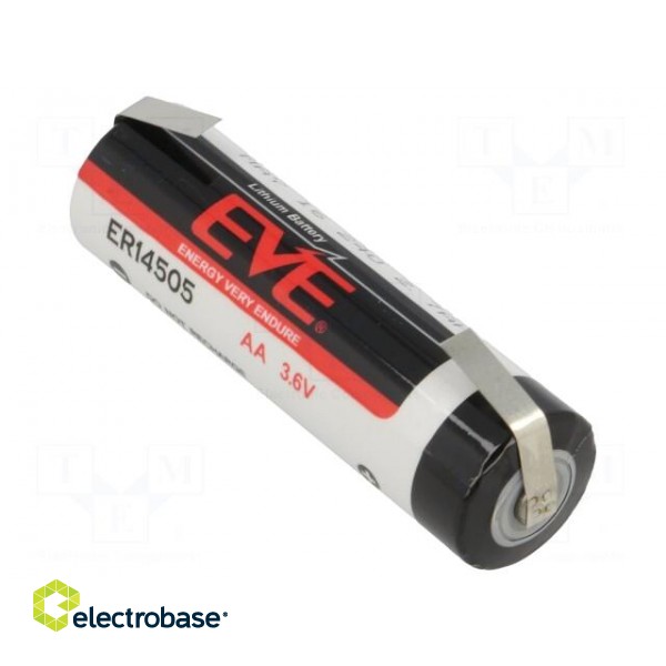 Battery: lithium | 3.6V | AA | soldering lugs | Ø14.5x50.5mm | 2700mAh