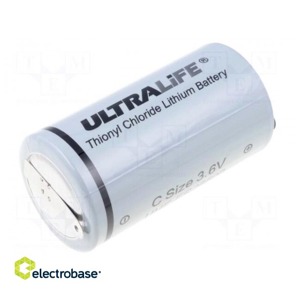 Battery: lithium | 3.6V | C | soldering lugs | Ø26.2x50mm | 9000mAh