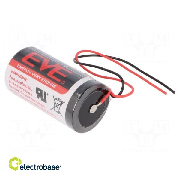 Battery: lithium | 3.6V | D | 150mm leads | Ø32.9x61.5mm | 19000mAh