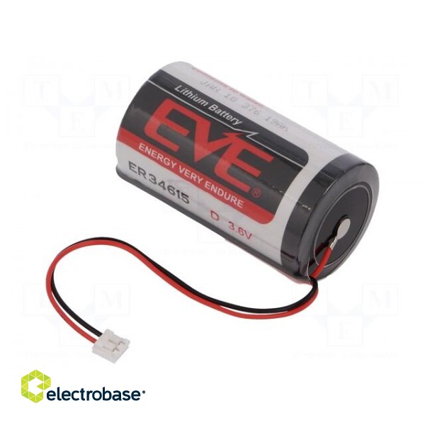 Battery: lithium | 3.6V | D | JST EHR-2 socket | 19000mAh