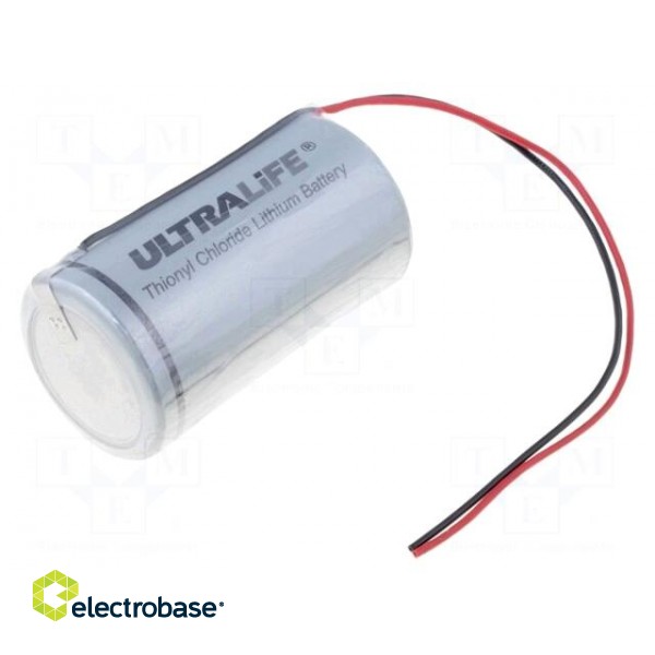 Battery: lithium | 3.6V | D | cables | Ø34.2x61.5mm | 19000mAh