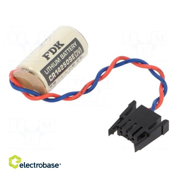 Battery: lithium | 3V | 1/2AA,1/2R6,CR14250 | connectors | 850mAh