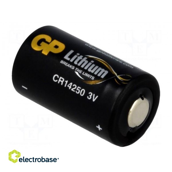 Battery: lithium | 3V | 1/2AA | 800mAh | non-rechargeable | Ø14.3x25mm