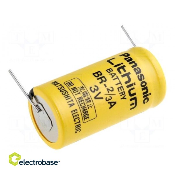 Battery: lithium | 3V | 2/3A,2/3R23 | 1200mAh | non-rechargeable