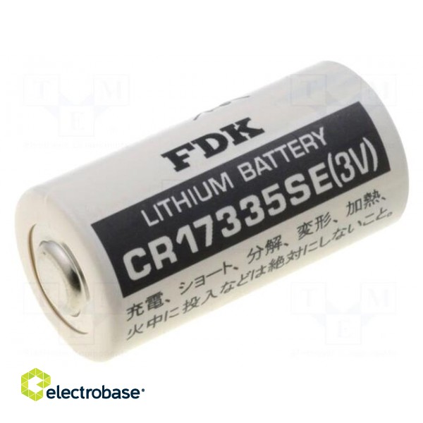 Battery: lithium | 3V | 2/3A,2/3R23 | Ø17x33.5mm | 1800mAh