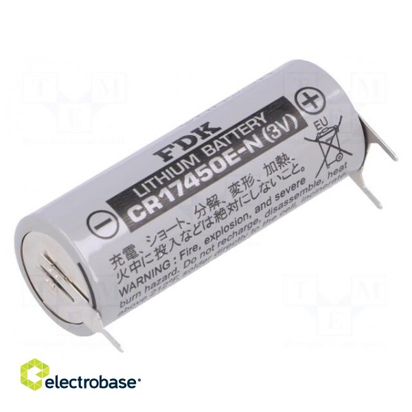 Battery: lithium | 3V | 4/5A,CR8L | 3pin,positive pole:  2pin