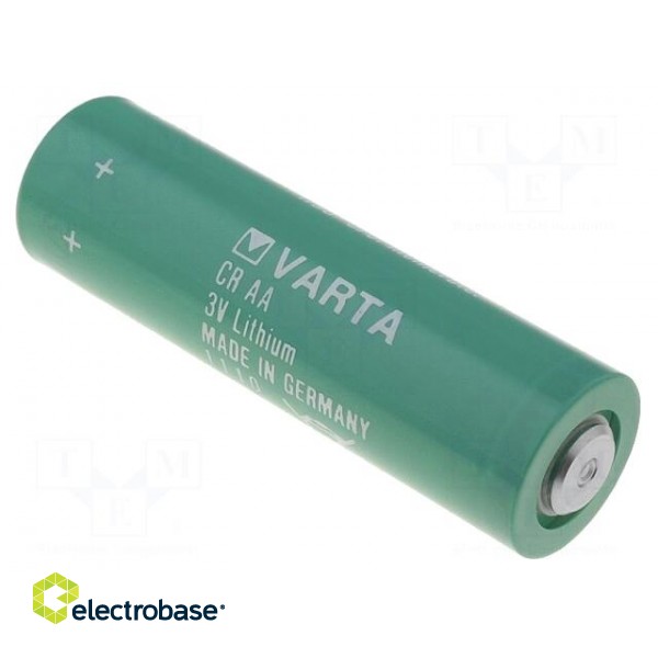 Battery: lithium | 3V | AA | Ø14.7x50mm | 2000mAh | non-rechargeable