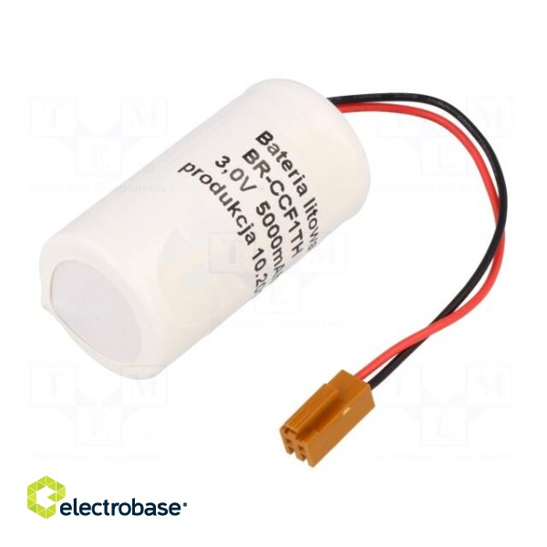 Battery: lithium | 3V | C | 5000mAh | non-rechargeable | Ø26x50.5mm