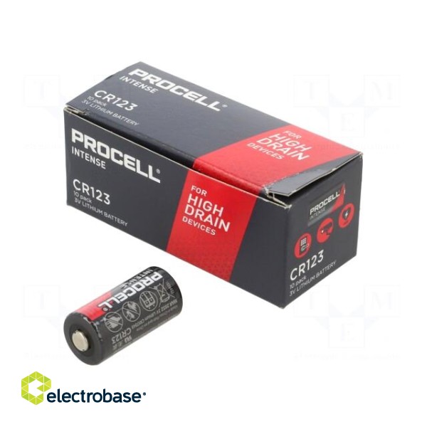 Battery: lithium | 3V | CR123A | 1600mAh | non-rechargeable | 10pcs.