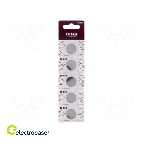 Battery: lithium | 3V | CR2016,coin | non-rechargeable | Ø20x1.6mm