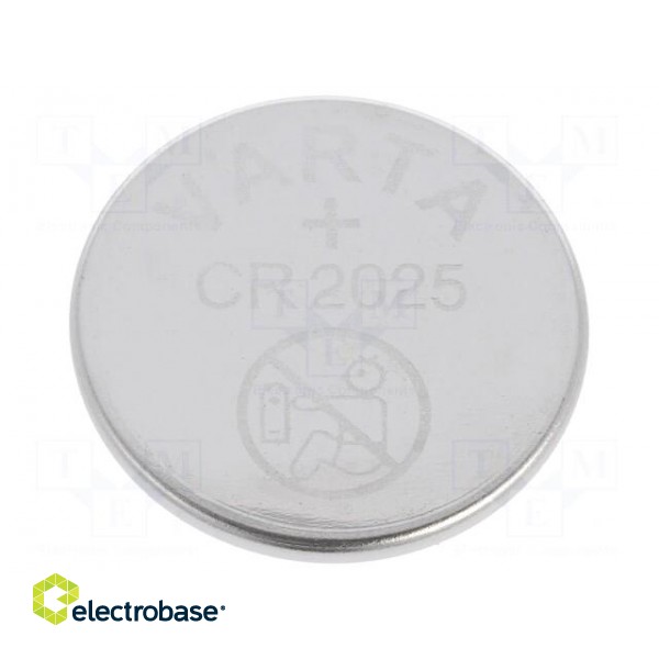 Battery: lithium | 3V | CR2025,coin | 157mAh | non-rechargeable