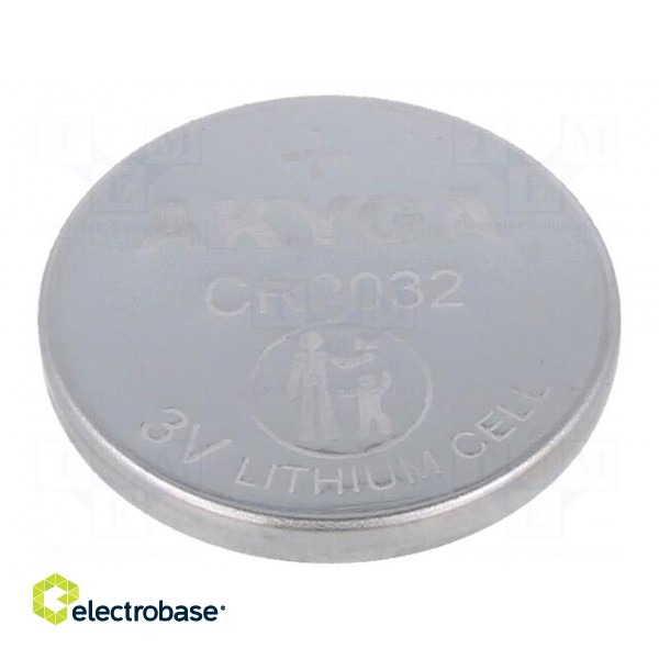 Battery: lithium | 3V | CR2032,coin | 210mAh | non-rechargeable
