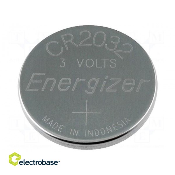 Battery: lithium | 3V | CR2032,coin | 235mAh | non-rechargeable