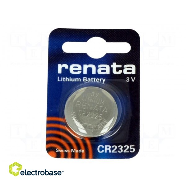 Battery: lithium | 3V | CR2325,coin | 190mAh | non-rechargeable | 1pcs.