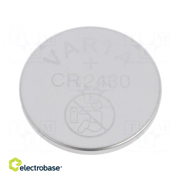 Battery: lithium | 3V | CR2430,coin | Ø24x3mm | 280mAh