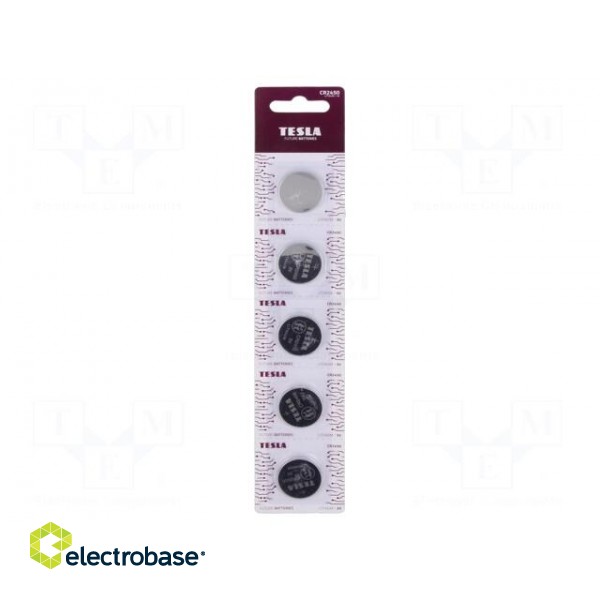 Battery: lithium | 3V | CR2450,coin | non-rechargeable | Ø24.5x5mm