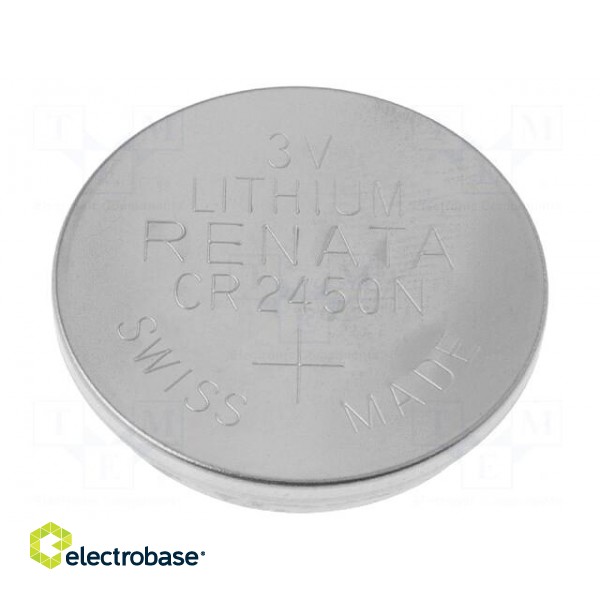 Battery: lithium | 3V | CR2450,coin | 540mAh | non-rechargeable
