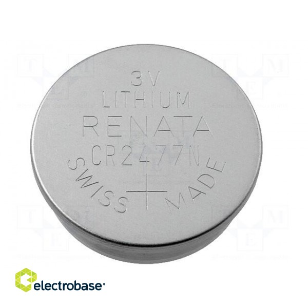 Battery: lithium | 3V | CR2477N,coin | 950mAh | non-rechargeable